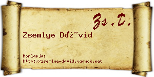 Zsemlye Dávid névjegykártya